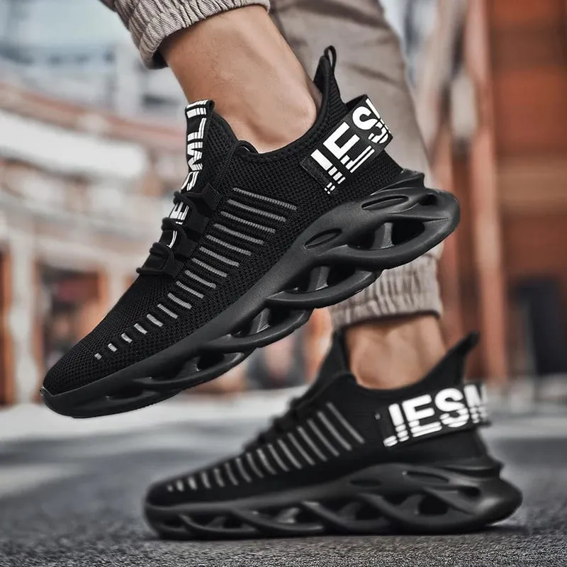 Men's Trendy Running Shoes Spring Autumn Mesh Knit Upper Breathable Lightweight Fashion Korean Style Sports Casual Shoes — image 5