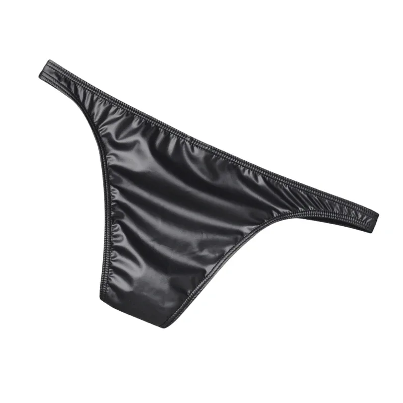 Cuecas de biquíni de couro falso masculino cuecas u bolsa sexy deslizamentos para homens lingerie de alta qualidade cuecas calzoncillos calcinha masculina