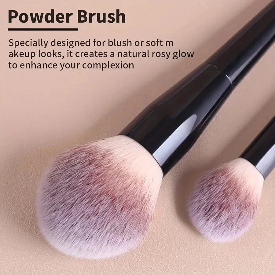 2Pcs Professional Makeup Brush Set Soft Nylon Bristles Face Brushes for Foundation Blush Powder Contour Highlighter & Eyesh — image 6