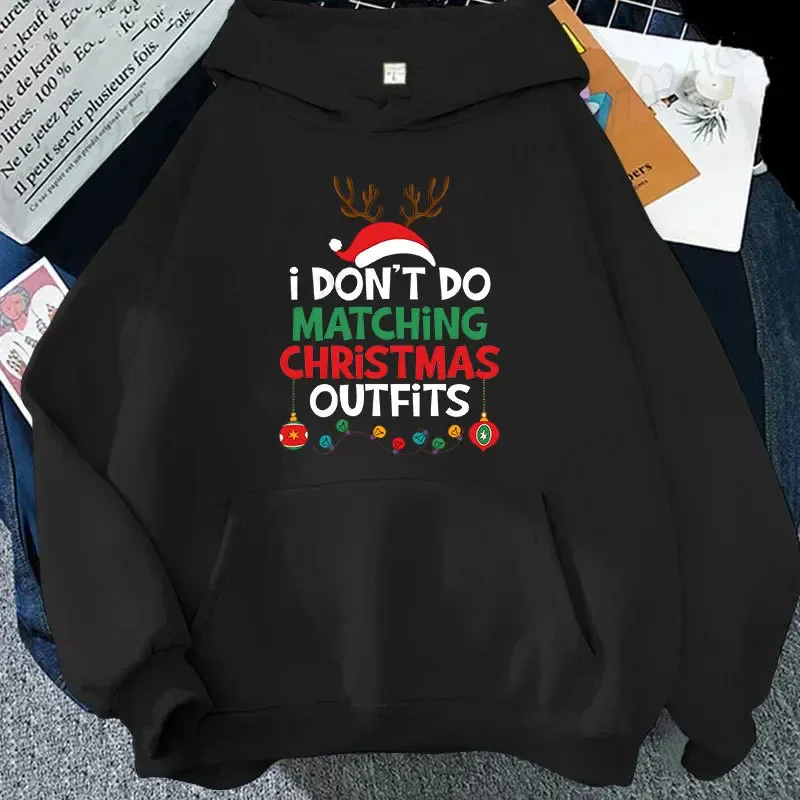 Couple Christmas Matching Hoodies Set Hindi Ako Gumagawa ng Mga Katugmang Christmas Outfits Print Sweatshirts Xmas Family Party Matching Tops — image 4