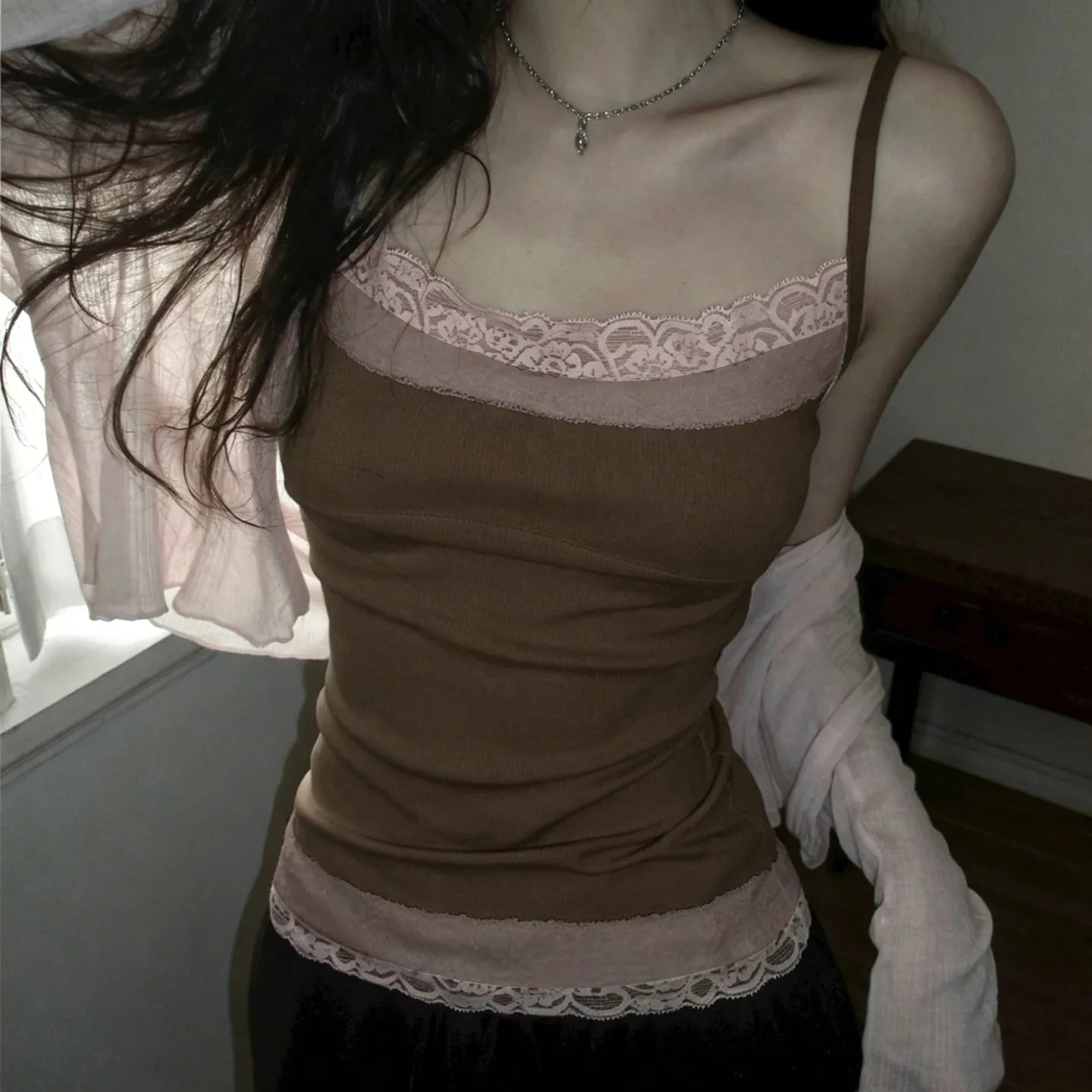 Sexy Lace Trim Patchwork Camisole For Women Y2K Summer Sleeveless Cami Tops Vacation Casual Clothes Coquette Tank 2026 — image 3