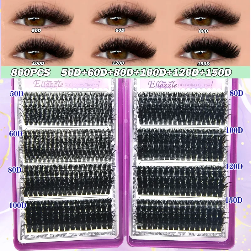 40D-150D Lashes Cluster DIY Lash Extension Mixed Tray Clusters Eyelashes Fluffy Volume Individual Lashes Cat Eye Lash Extension — image 10