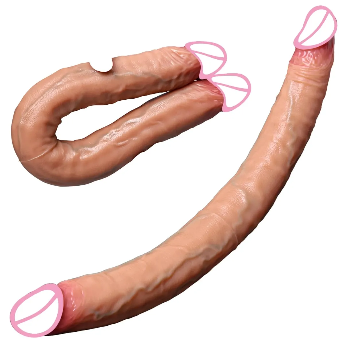 Double Head Realistic Silicone Dildo Long Anal Plug Vaginal Stimulator for Lesbian Couples And Gay Men Liquid Silicone Sex Toy — image 1