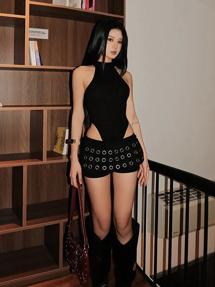 Weird Puss Sexy Classic Bodysuit Women Trend Sleeveless O-Neck Patchwork Stretch Skinny Fashion Midnight Street Party Clubwear — image 5