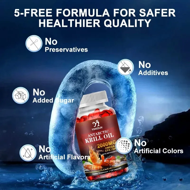 Pure Krill Oil 2000mg Supplement for Healthy Lipid Management Cardiovascular Protection Skin & Brain & Heart Health Non-GMO — image 4