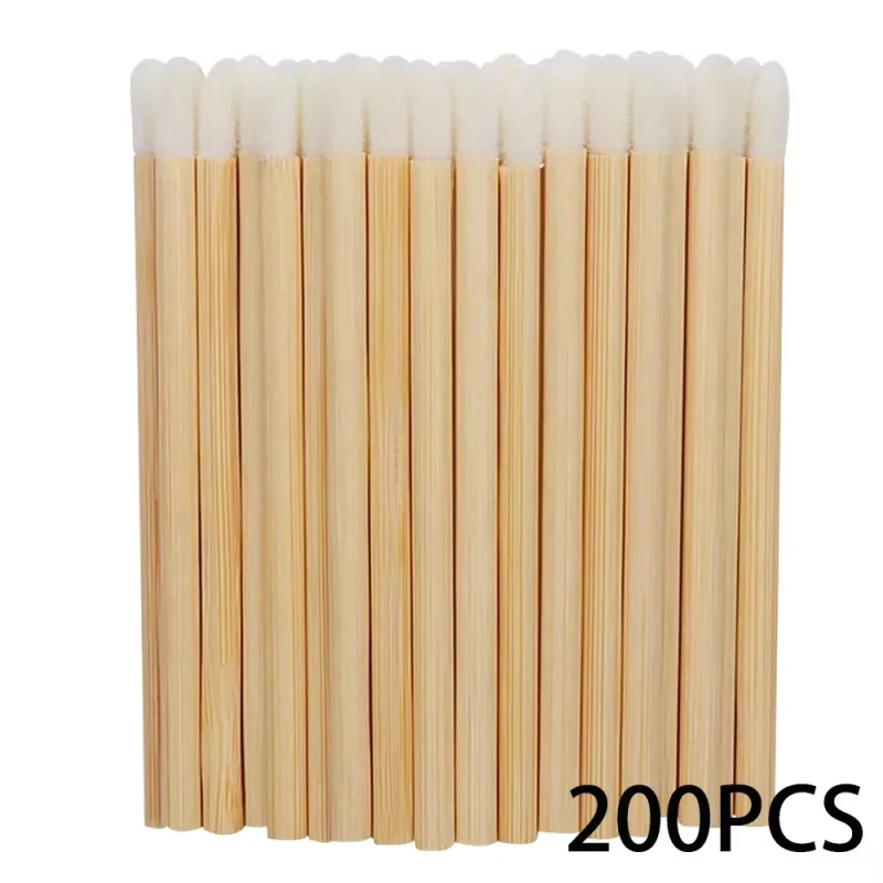 50/100pcs Lip Wands Applicators Bamboo Handle Lipstick Brush Gloss Wand Makeup Brushes For Eyelashes Extension Beauty Tool — image 7