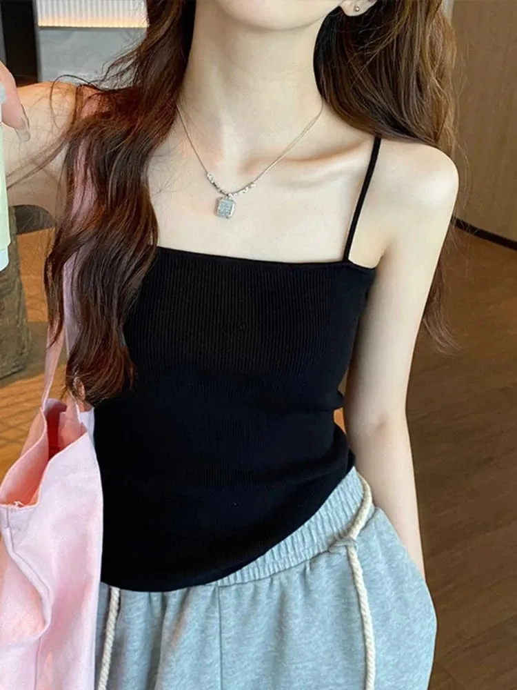 Casual Women Halter Crop Tops Summer Sleeveless Camis Backless Strap Tank Top Slim Solid Short Female Tube Cropped Vest 2026 — image 5