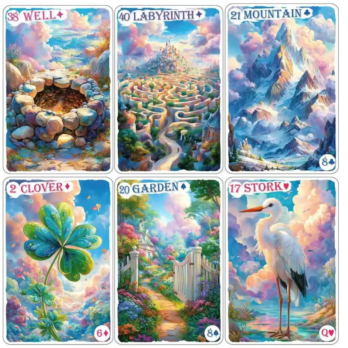 Tarocchi Fantasy Fata Lenormand | Mazzo Lenormand espanso da 42 carte | Perfetto per i principianti | Include la guida digitale