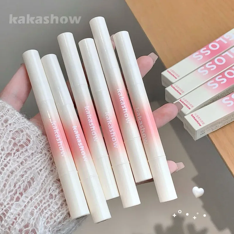 Kakashow 미러 하이드레이팅 립스틱(아이언 브러쉬 팁) 젤 립 글로스 하이드레이팅 립 글로스 6가지 천연 누드 쉐이드 화장품 — image 4