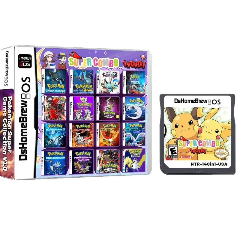 Anime Pokemon Series NDS Game Cartridge Video Game Console Moemon Silver Yellow KAIZO MoonBlack2 Hobby Collection Gifts Toys — image 2