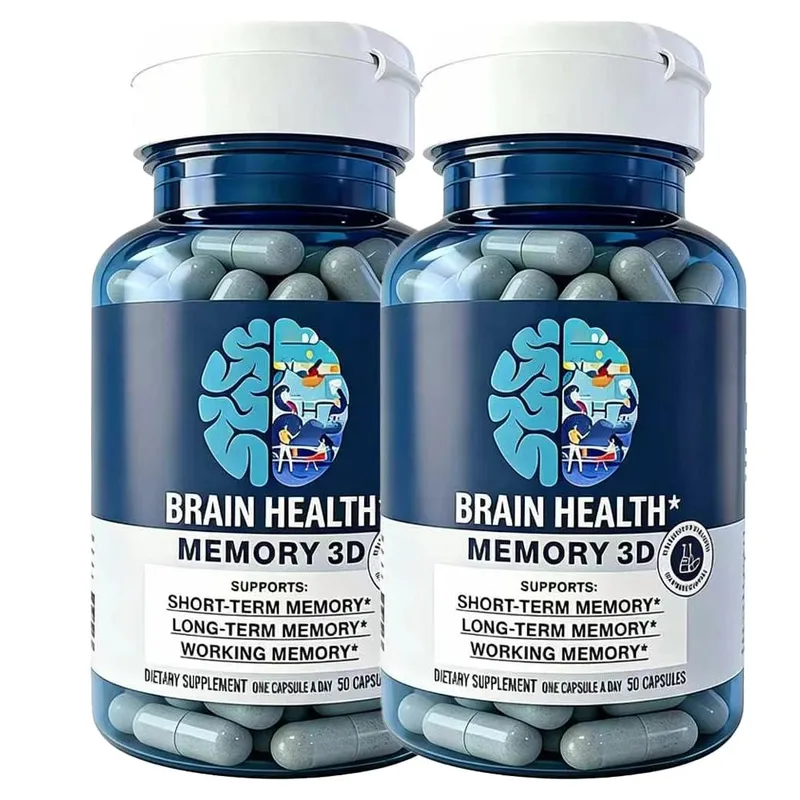 Memory 3D Brain Supplements for Memory and Focus Vitamin B12 & B6 Folic Acid 50 Count Capsules — image 8