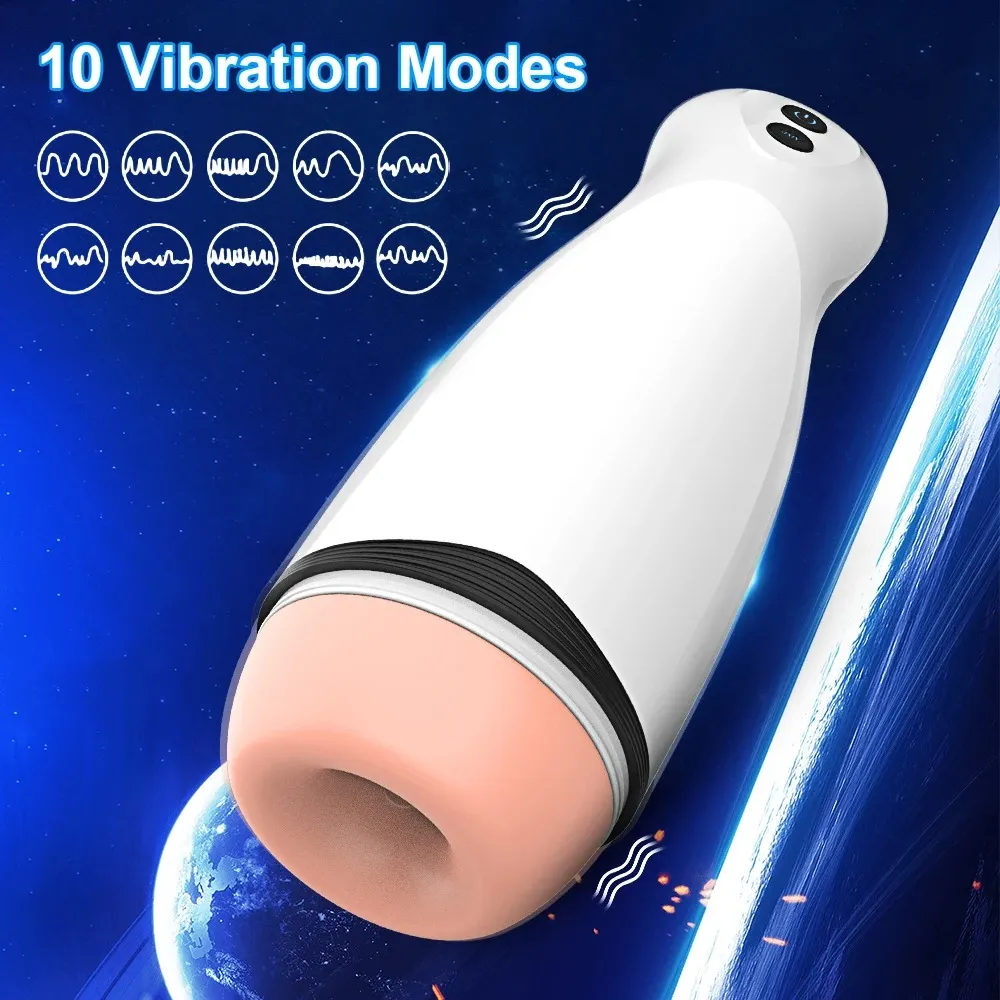 Sex Toys for Men Automatic Male Masturbator Cup Blowjob Sex Machine Blowjob Vagina Masturbation Pussy Penis Trainer with 10 Frequency Vibration Sexy Voice Masturbation Toys