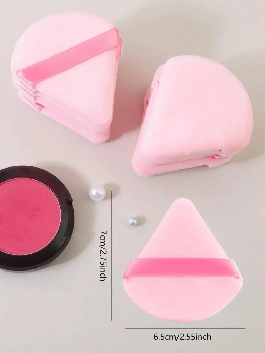 10 Pcs Triangle Velvet Powder Puff Pizza Flours Mini Face Makeup Sponge Cosmetics Washable Lightweight Makeup Tool — image 5
