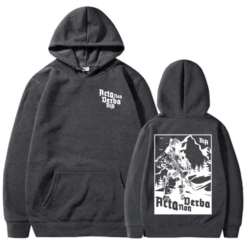 Acta Non Verba Brothers in Arms Double Sided Print Hoodies Men Women Clothing Fashion Sweatshirts Oversized Long Sleeve Pullover