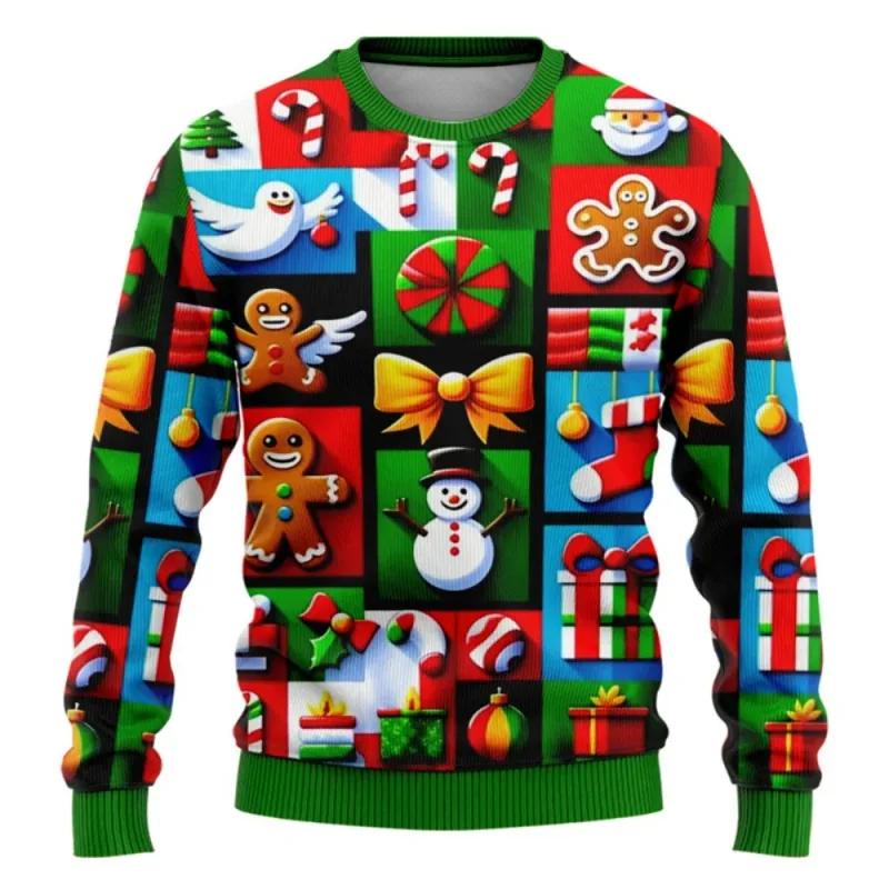 Funny Christmas Sweater Men Women Pullover Xmas Sweatshirt Ugly Graphic Y2k Sweatshirts for Holiday Party Loose Men's Clothing — image 18