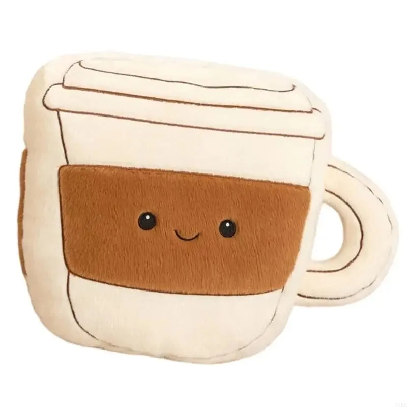 Coffee Bean Plush Pillow Soft Stuffed Doll Back Cushion for Sofa and Lounge Use