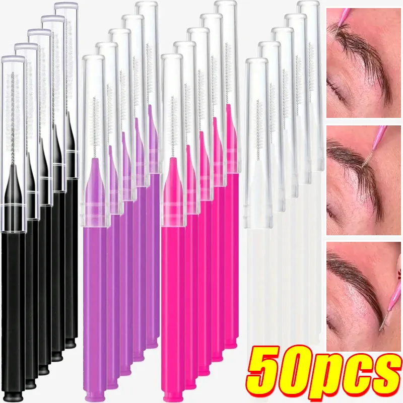 5-50PS Portable Mini Eyebrow Brushes Disposable Eyelash Brow Lifting Brush Applicators Lash Extension Comb Beauty Makeup Tools — image 2