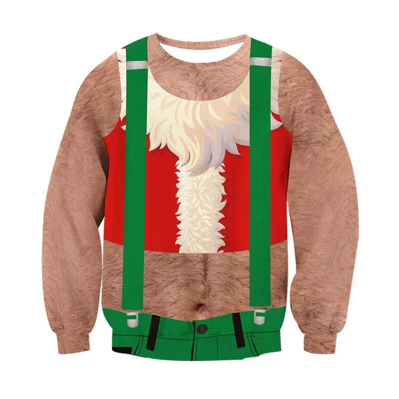 Fashion Ugly Christmas Sweater Men Women 3d Printing Funny Xmas Sweatshirt Crewneck Long Sleeve Pullover Oversized Hoodies — image 4