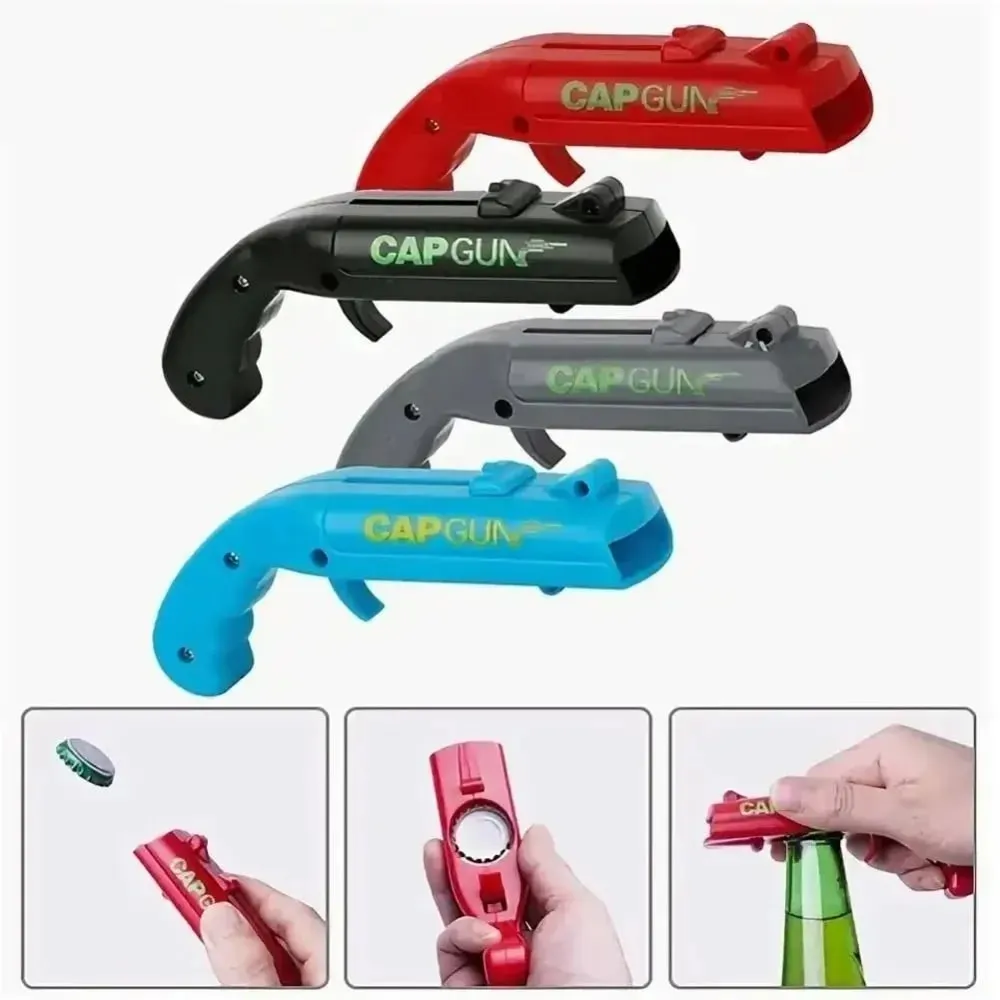 Portable Creative Cap Gun Flying Cap Launcher Beer Bottle Opener Novelty Fun Beverage Opener Tool Kitchen Party Gift Accessories — image 3