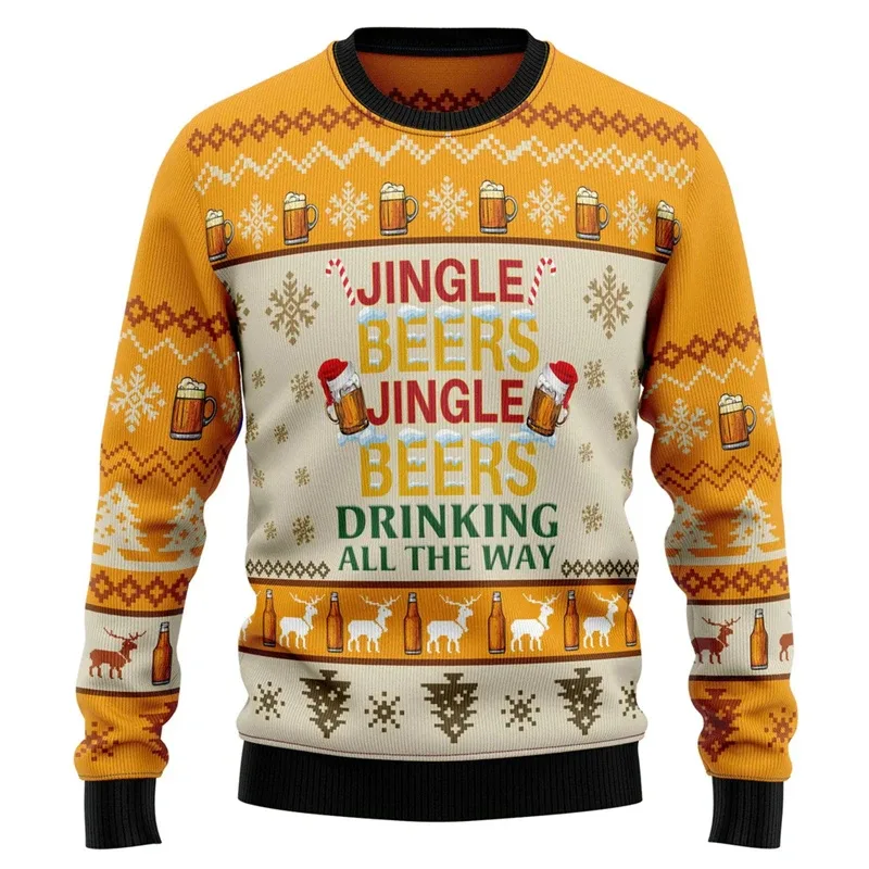 New 2026 Ugly Christmas Sweater Men Santa Claus Pattern Pullovers Women 2026 New Year Merry Christmas Crew Neck Sweatshirts — image 5