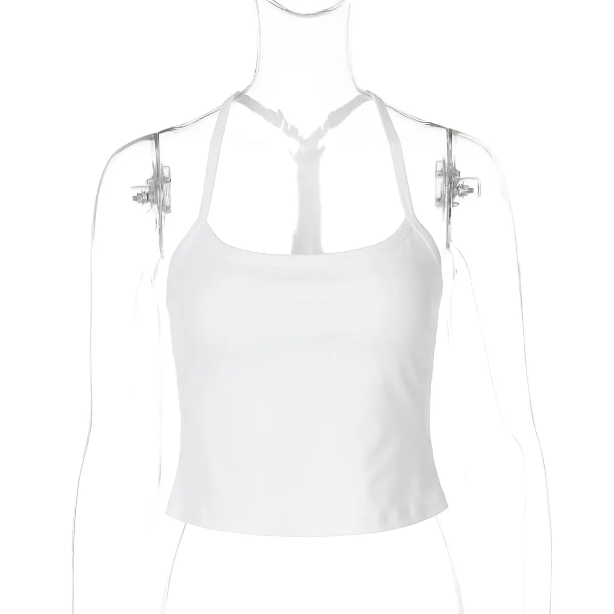 Hugcitar 2026 Summer Solid Slips Backless Sexy Crop Camis Top Women Fashion Y2K Clothes Streetwear Sport Party Club Wholesale — image 8