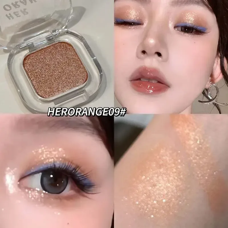 Red Brown Monochrome Eyeshadow Eyeliner Powder Palette Silky Matte Coral Red Lying Silkworm Eyeliner Waterproof Aegyo-sal Makeup — image 14