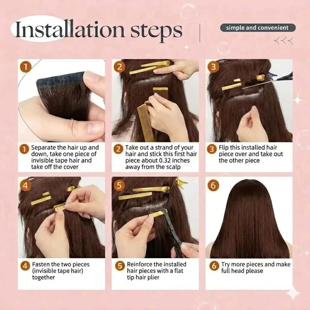 14A Straight Tape in Hair Extensions 100% Human Hair #4 Brown Virgin Remy Hair Extensions 21pcs 50g Pack Invisible Skin Weft 18 20 22 Inch
