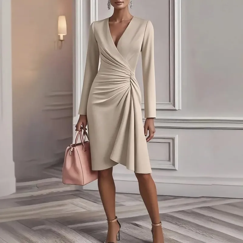 Maiksing manggas na Chiffon Evening Dress Pambabae Party Dress Monochromatic Bohemian Long Elegant Bago 2022 — image 13