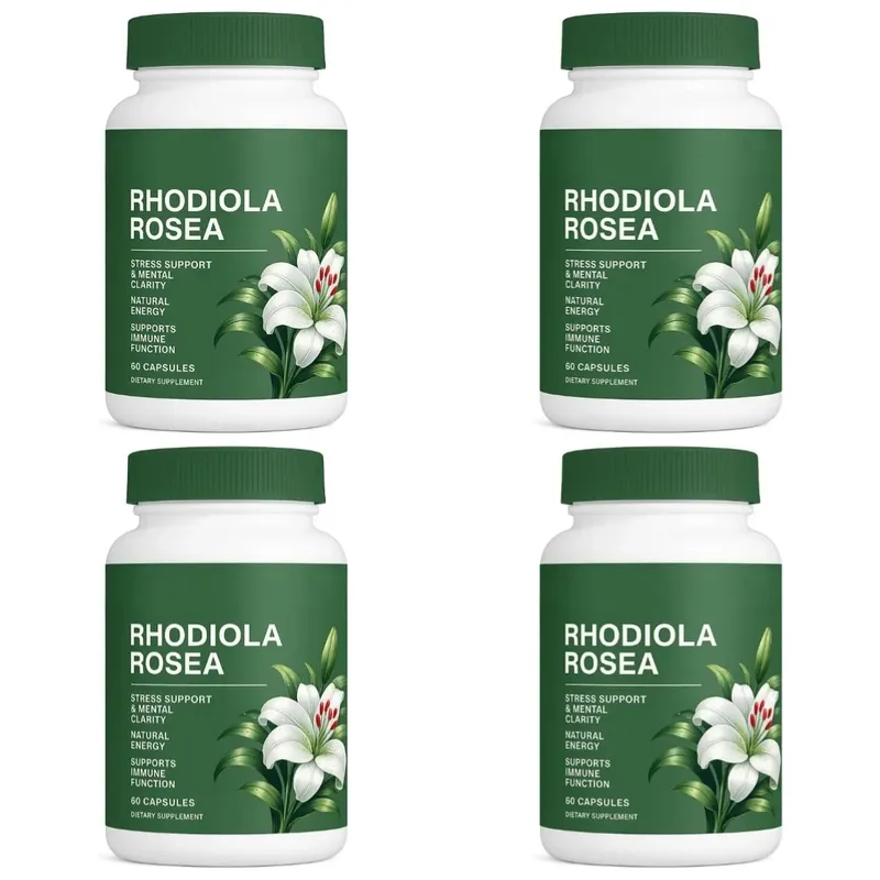 500mg Rhodiola Rosea Capsules Natural Herbaceous Plants Supplement for Daily Stress Support & Energy Balance 60 Count Per Bottle — image 11