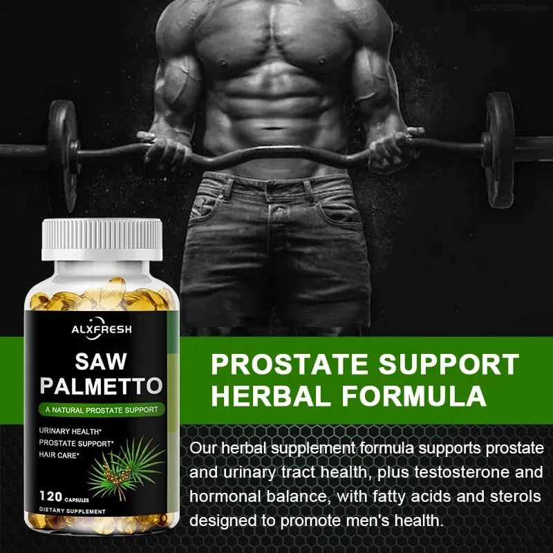 L'estratto naturale di saw palmetto Alxfresh per la salute della prostata supporta le capsule per la crescita della prostata e dei capelli per uomini e donne — image 5