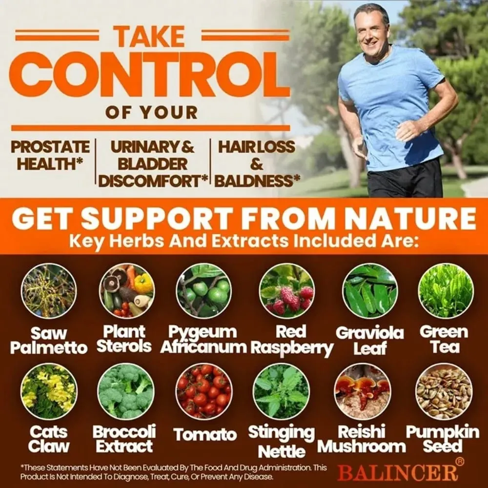 Prostate Supplements Saw Palmetto Prostate Health Support with 33 Ingredients for Healthy Urination Frequency & Improve Sleep — image 5