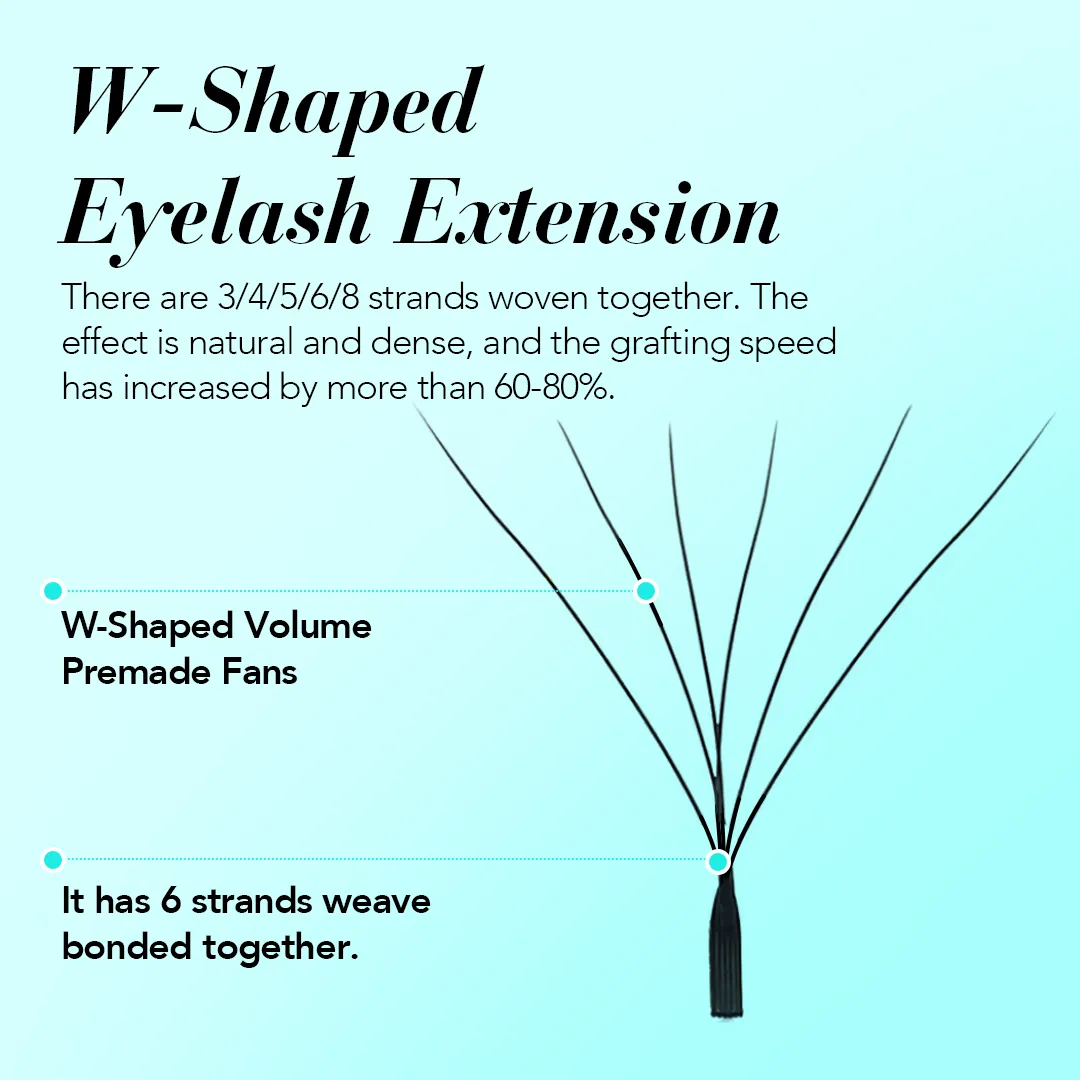 W Shape Eyelash Extension 3D 4D 5D 6D 8D Eye Lashes Natural Soft Premade Fan Lash Extensions — image 5