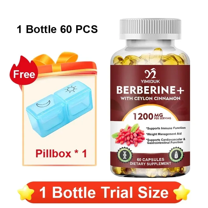 Berberine 1200mg Supplement understøtter AMPK-aktivering Sund glukosemetabolisme Immunitet og vægtkontrol for voksne — image 8