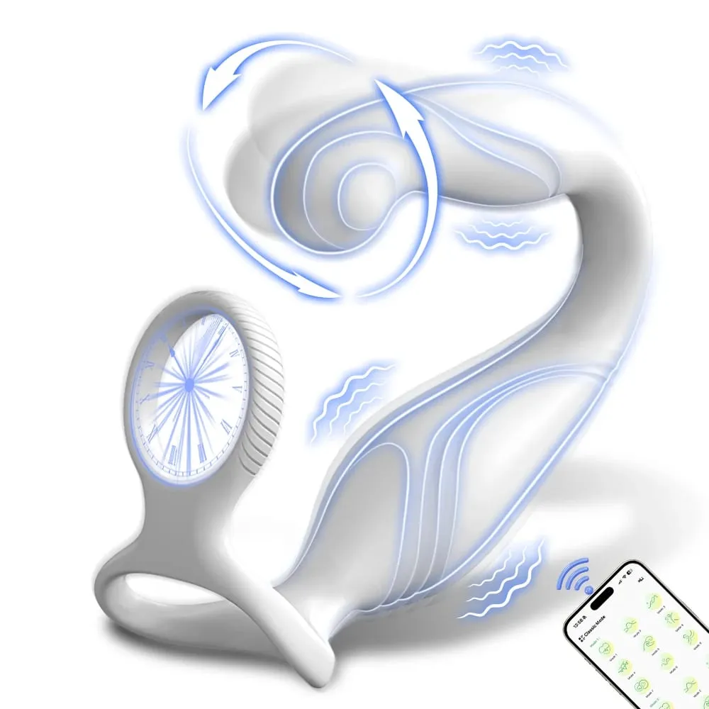 Penis Ring Cock Rings App Control Vibrator para sa Mga Lalaki Prostate Massager Dual Anal Vibrating Butt Plug Anal Sex Toy para sa mga Lalaki — image 1