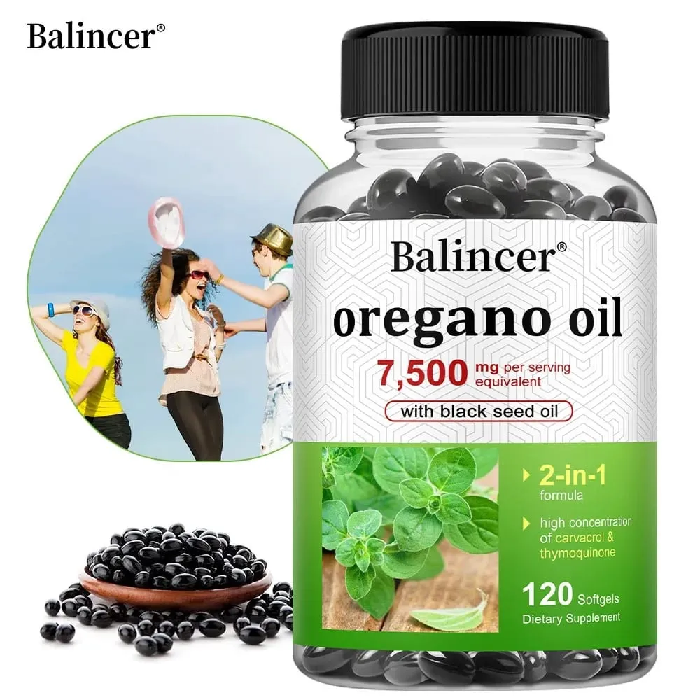Óleo de orégano 7 500 mg com óleo de semente preta - alto suporte de carvacrol, músculo digestivo, nervo ósseo e saúde imunológica — image 2
