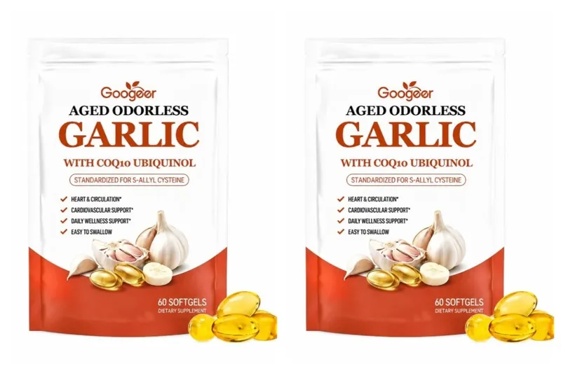Aged Odorless Garlic Softgels with CoQ10 Ubiquinol & K2 Blood Pressure Heart & Circulation Support Cholesterol 60 Softgels — image 9