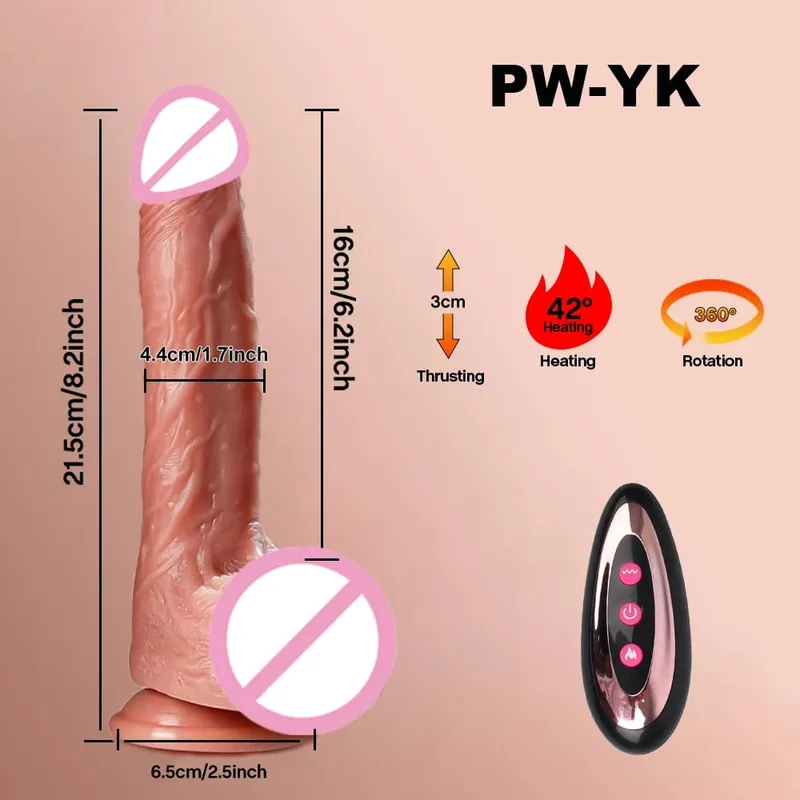 Realistic Thrusting Dildo Vibrator Adult Sex Toys for Women Silicone 8 inch Suction Cup Penis Anal G-spot Stimulator Couple Play — image 8