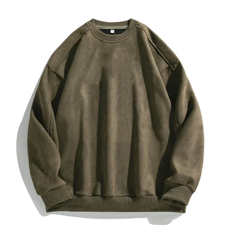 Märke Lila Sweatshirt Mans Mocka O Neck Höst Vinter Baggy Man Sweatshirts Casual Långärmad 2026 Nya Man Toppar — image 6