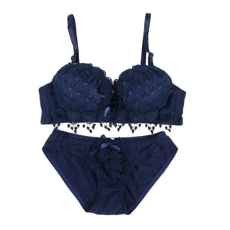Push Up Bra Set Women Lingerie Underwear Sexy Floral Lace Underwear Set Lady Comfortable Thin Cup Brassiere Outfit