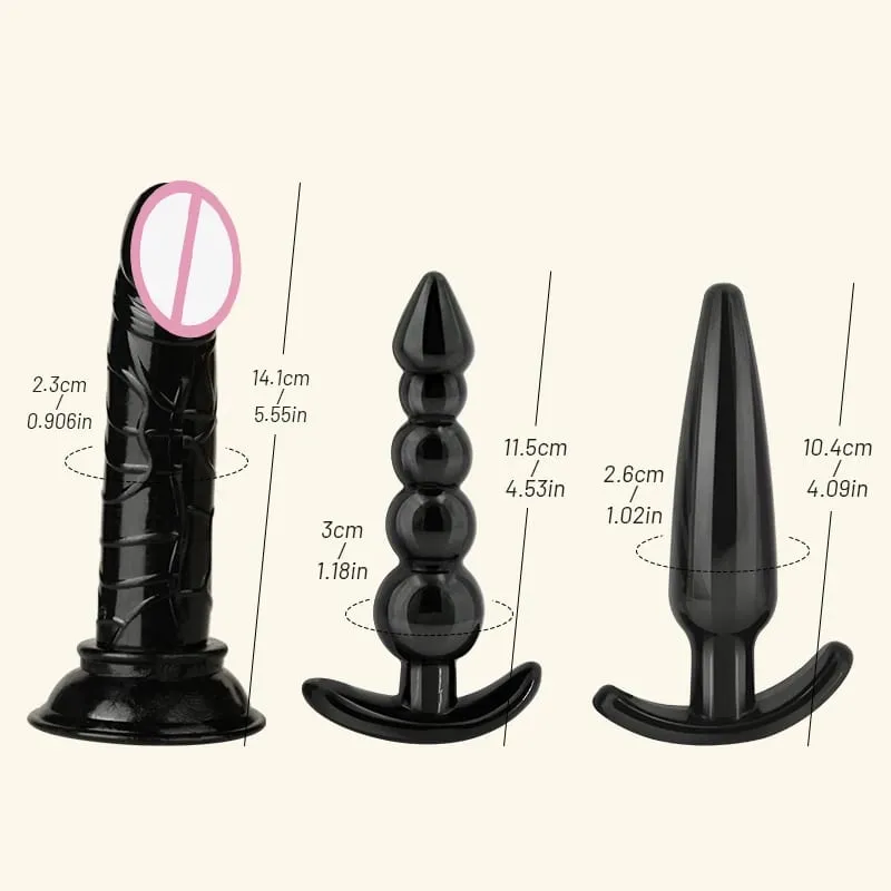 3pcs Anal plug set anal dilator posterior cavity toy kit adult sex toys suitable for both men and women — image 3