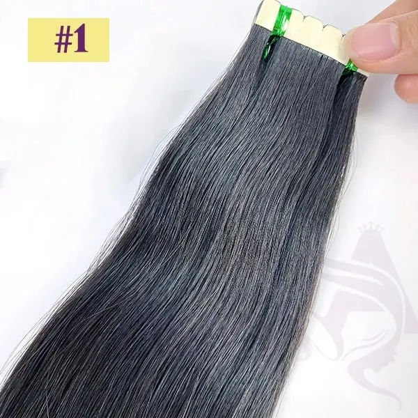 Mini Tape In Hair Extensions Really Human Hair Extensions Black Brown Blonde Invisible Tape In Straight 16"-26" For Salon