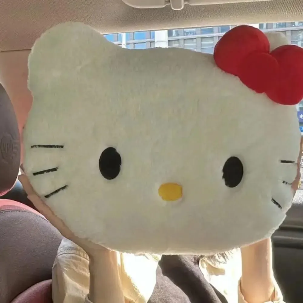 *Anime Sanrio Hello Kitty Cute Cartoon Head Plush Pillow Sofa Bedside Cushion Car Cushion Nap Pillow Birthday Gifts for Girl