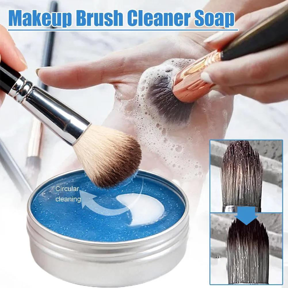 Makeup Brush Cleaner Soap Solid Brush Cleaning Mat Removes Cosmetic Color Brush Cleaner Pad for Cleaning Makeup Sponges Brushes — image 2