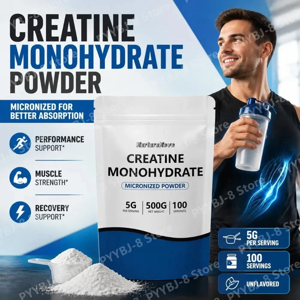 NutureNova Creatine Monohydrate Powder Micronized Gym Strength Training Ingredient for Fitness 100 Servings 500g Net Weight — image 2