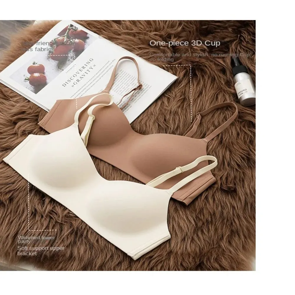 Soft Comfort Wireless Bra Breathable Fabric Elastic Material Push Up Bra Thin Cup Non-Wire Seamless Bra Lingerie Beauty