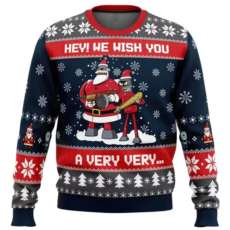 Bagong 2026 Maligayang Pasko Santa Claus 3D Printed Christmas Sweater Holiday Maligayang Pasko Autumn Round Neck Pullover Sweatshirt — image 4
