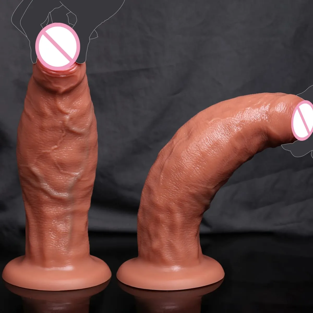 Thick Foreskin Penis Realistic Anal Dildo Strong Suction Cup Male Dick Female Masturbation Stimulator Toys Sex Toys for Woman — image 4
