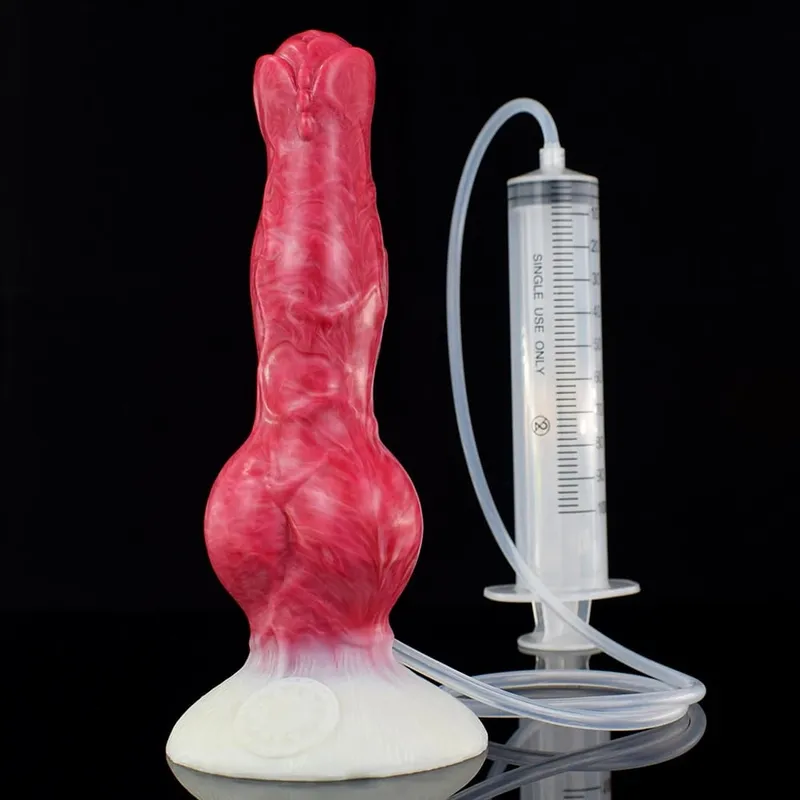 Squirting Realistic Dog Knot Dildo Colorful Fake Penis Silicone Anus Dilator Ejaculation 18+ Sex Toys For Women Men Adults — image 9