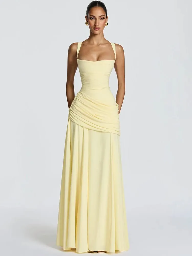 Mozision fora do ombro sem costas sexy maxi vestido feminino elegante sem alças sem mangas bodycon ruched clube festa vestidos longos femininos