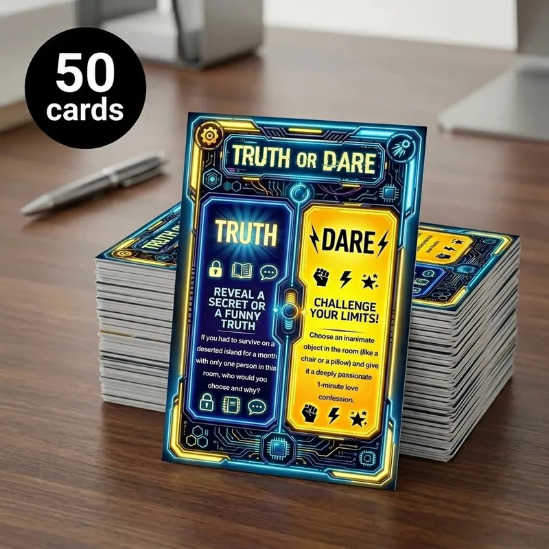 50 PCS Adult Secret Reveal Truth Dare Card Games Funny Acting Challenge Bar Tabletop Props Autumn Winter Halloween Christmas Fun